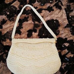 HP❤ Walborg vintage mini purse made of white beats